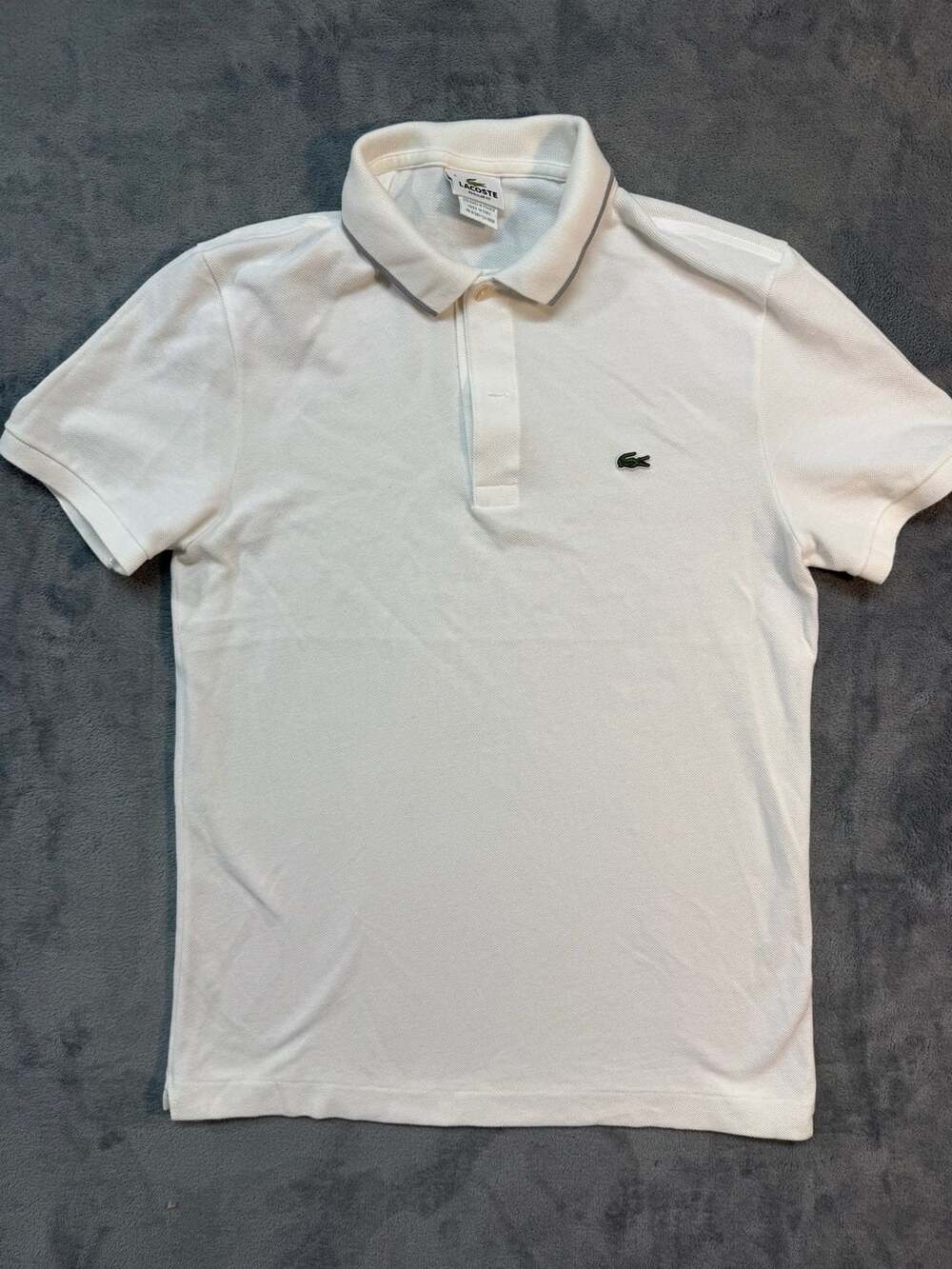 Lacoste Men's White Regular Fit Short Sleeve Polo Shirt Size 4